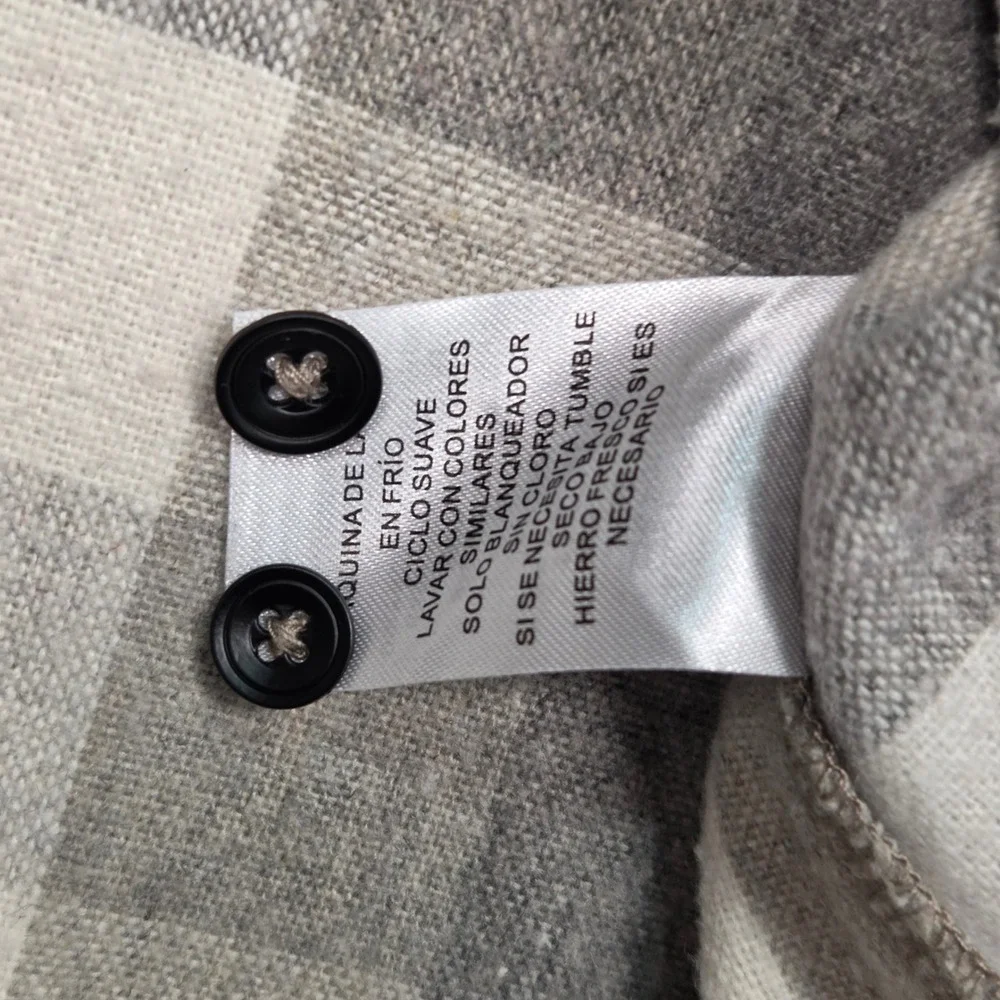 Jeremiah Flannel Shirt‎ Mens XL Gray Plaid Wool Blend Long Sleeve Button Up